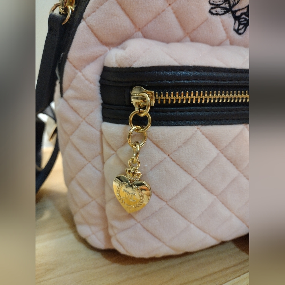 Juicy Couture 🩷 ✨ Pink Clay/Chocolate Royal Moment Medium Backpack Purse 🆕 - Picture 13 of 13